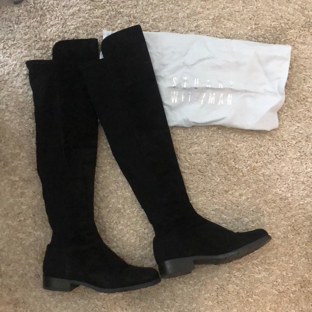 Stuart Weitzman 5050 black suede boots